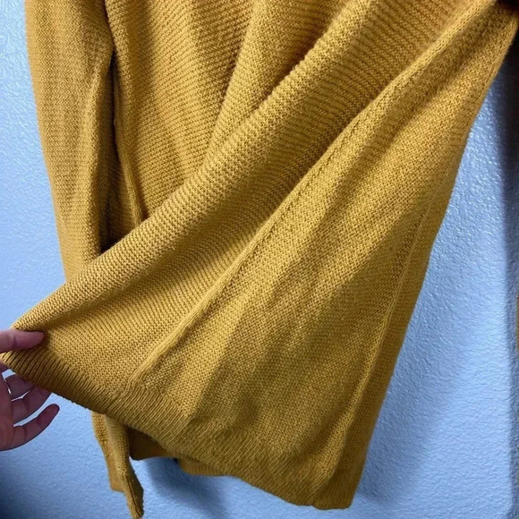 Madewell Riverside Textured Knit Sweater Oversized Sz L Yellow F3447 Lightweight - Picture 6 of 9
